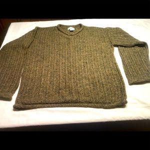 Green, Knitted, Long Sleeved Sweater.  Size Med